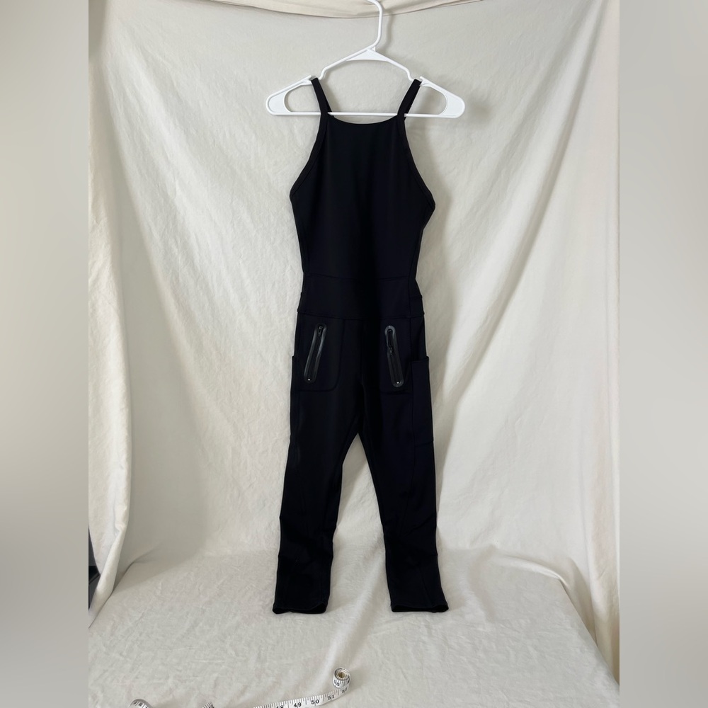 Free People Movement Black One‑piece Jumpsuit racer back, halter top woman’s xsm - Picture 1 of 8